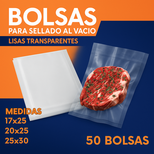 Bolsas transparentes para sellado al vacio